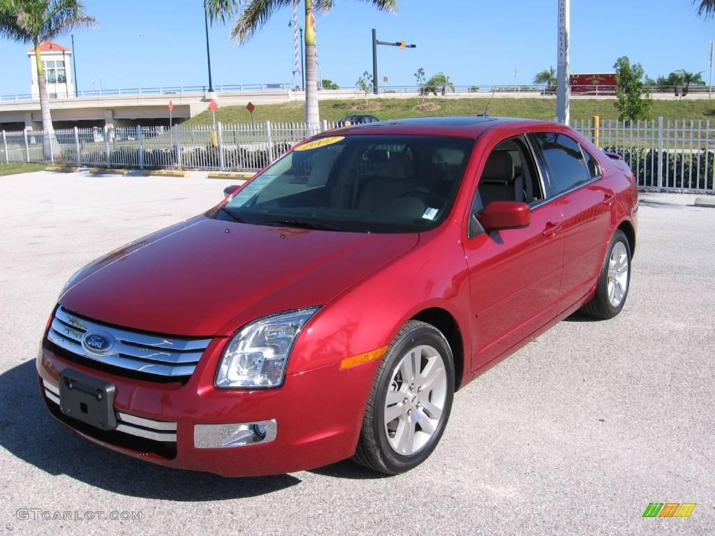 2007 Fusion SEL - Redfire Metallic / Light Stone photo #2