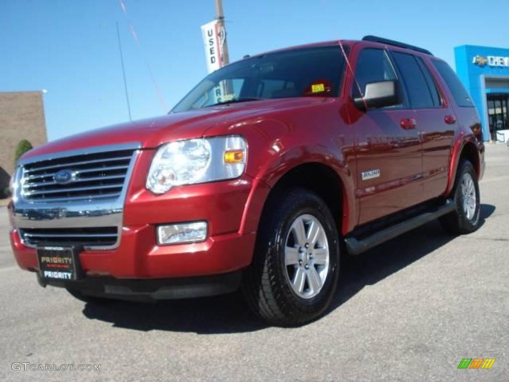 2008 Explorer XLT - Redfire Metallic / Black/Stone photo #1