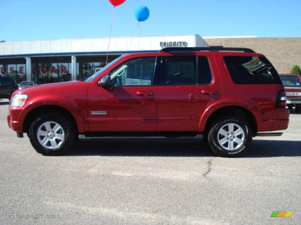 2008 Explorer XLT - Redfire Metallic / Black/Stone photo #3