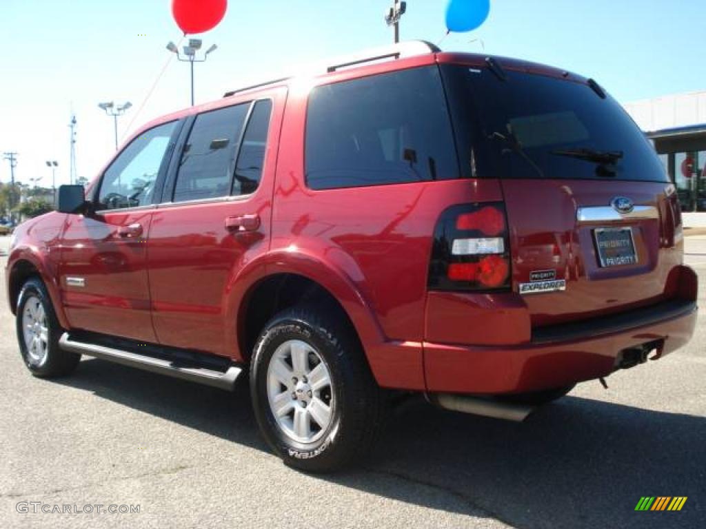 2008 Explorer XLT - Redfire Metallic / Black/Stone photo #4