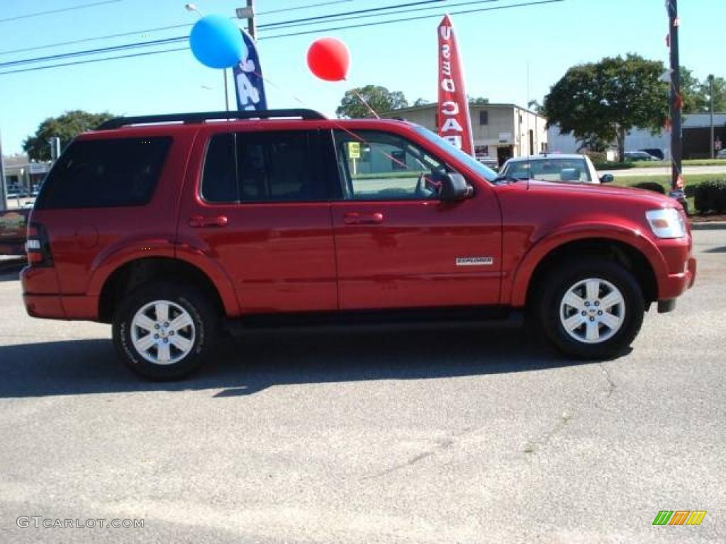 2008 Explorer XLT - Redfire Metallic / Black/Stone photo #7