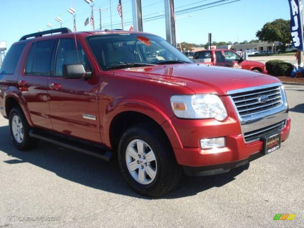 2008 Explorer XLT - Redfire Metallic / Black/Stone photo #8