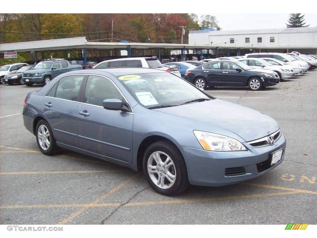 2007 Accord SE Sedan - Cool Blue Metallic / Gray photo #1