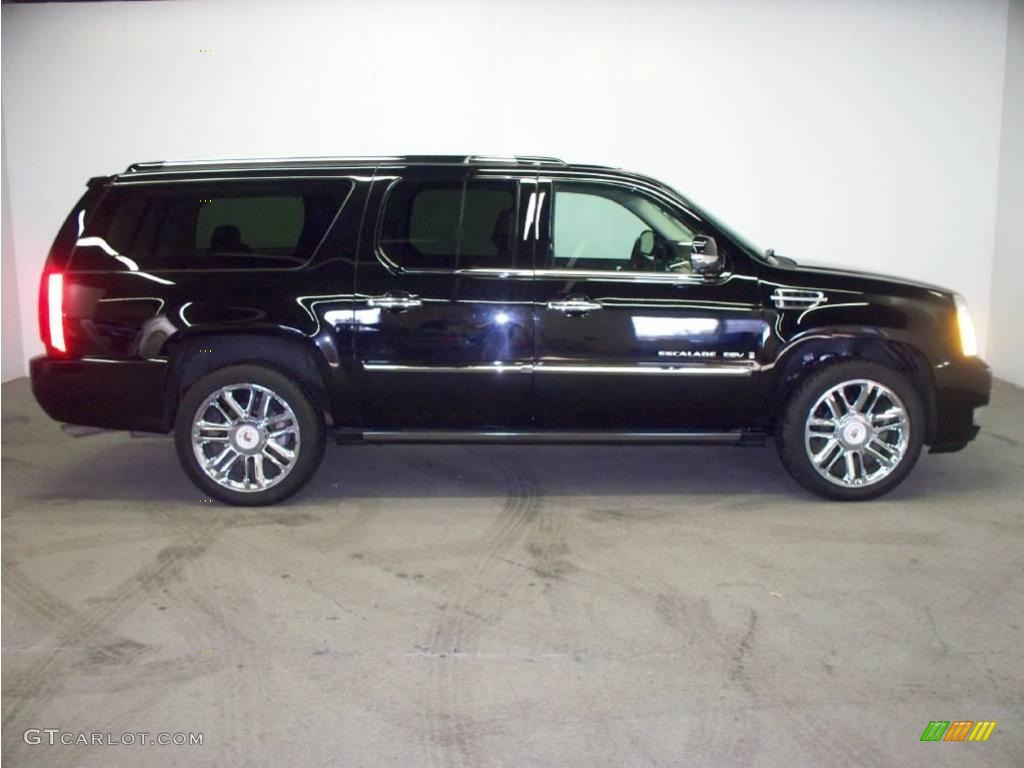 2009 Escalade ESV Platinum AWD - Black Raven / Cocoa/Very Light Linen photo #5