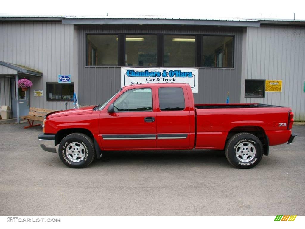 2004 Silverado 1500 Z71 Extended Cab 4x4 - Victory Red / Tan photo #2