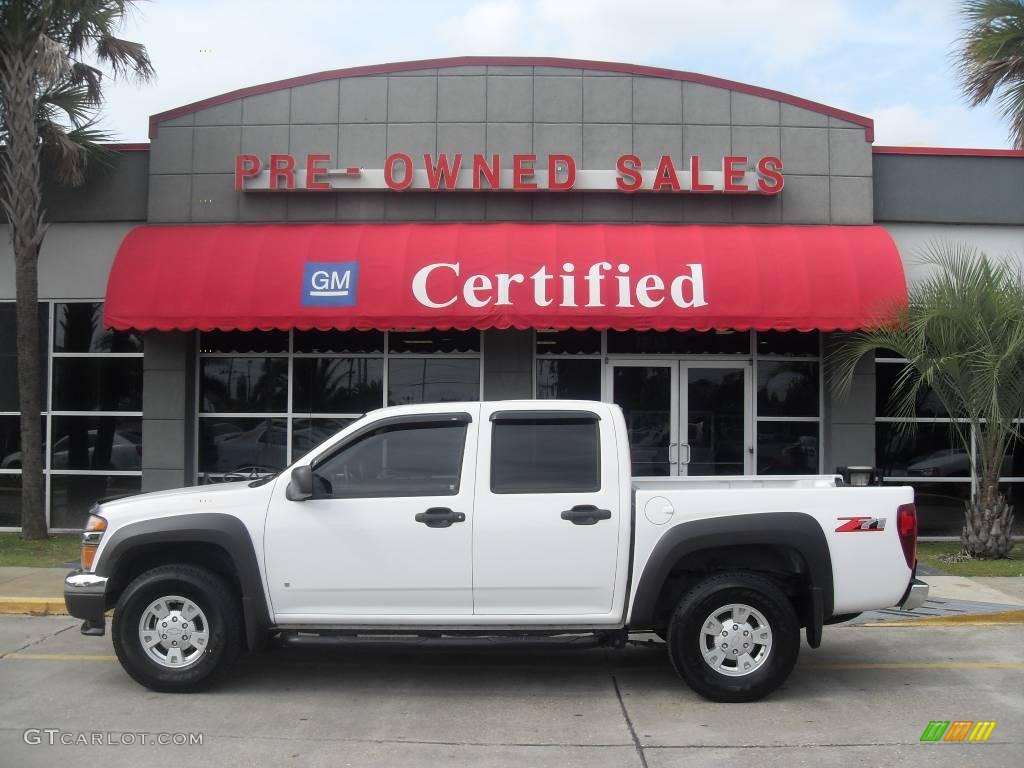 2007 Colorado LT Crew Cab - Summit White / Very Dark Pewter photo #1