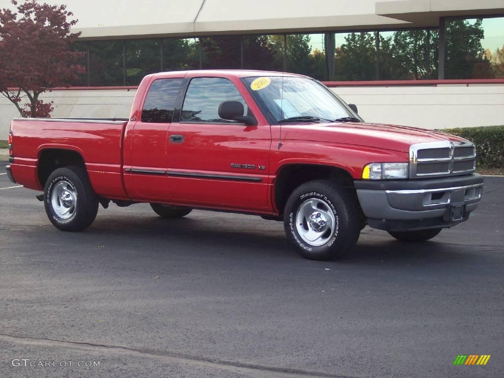 2001 Ram 1500 SLT Club Cab - Flame Red / Mist Gray photo #19