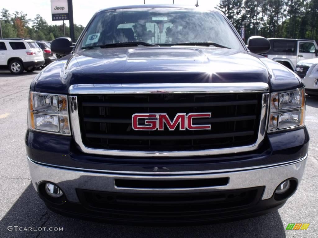 2009 Sierra 1500 SLE Crew Cab - Midnight Blue Metallic / Ebony photo #3