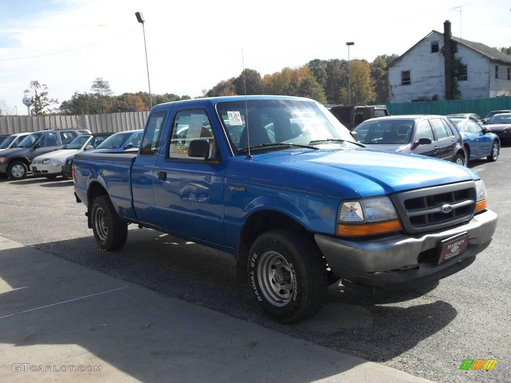 1999 Ranger XL Extended Cab - Bright Atlantic Blue Metallic / Medium Graphite photo #8