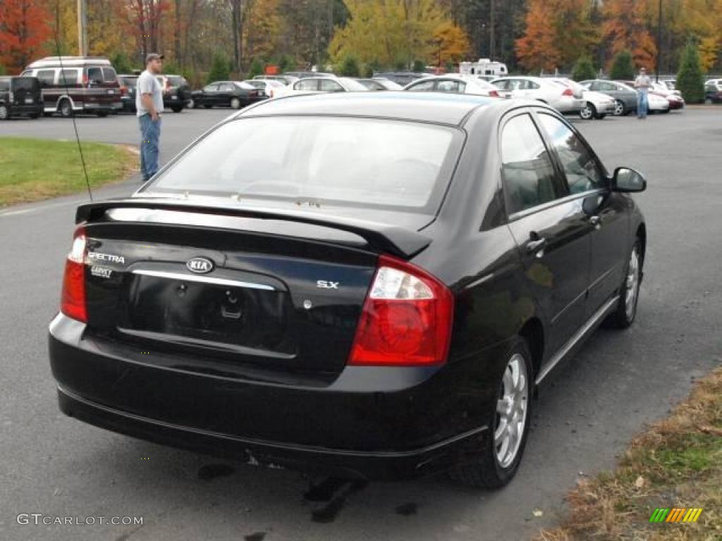 2006 Ebony Black Kia Spectra SX Sedan 20238610 Photo 4
