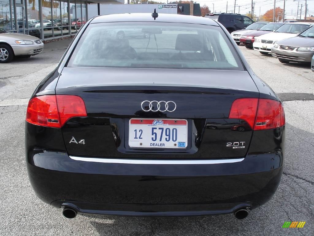 2008 A4 2.0T quattro Sedan - Brilliant Black / Black photo #7