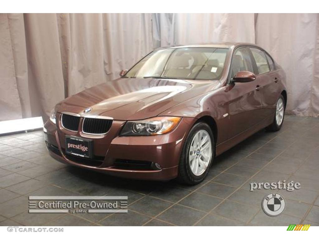 2007 3 Series 328i Sedan - Barrique Red Metallic / Beige photo #1
