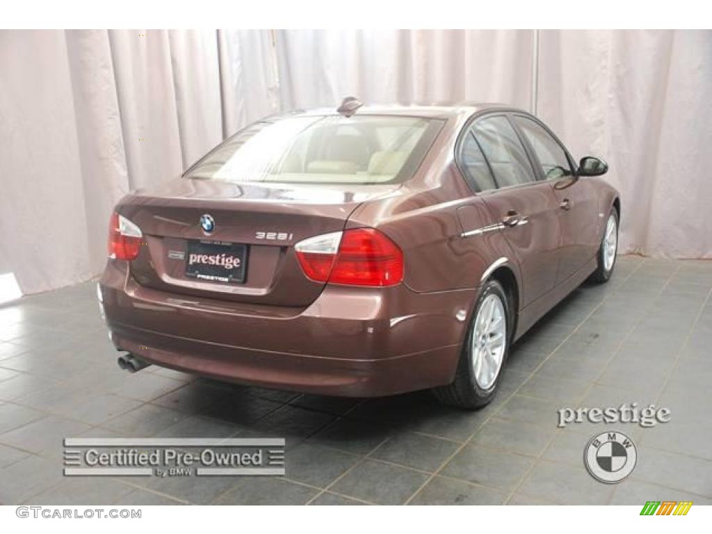2007 3 Series 328i Sedan - Barrique Red Metallic / Beige photo #2