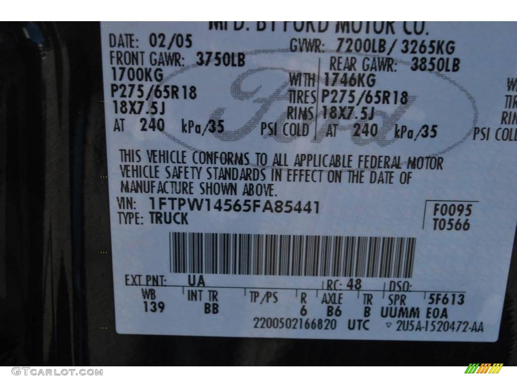 2005 F150 FX4 SuperCrew 4x4 - Black / Black photo #30