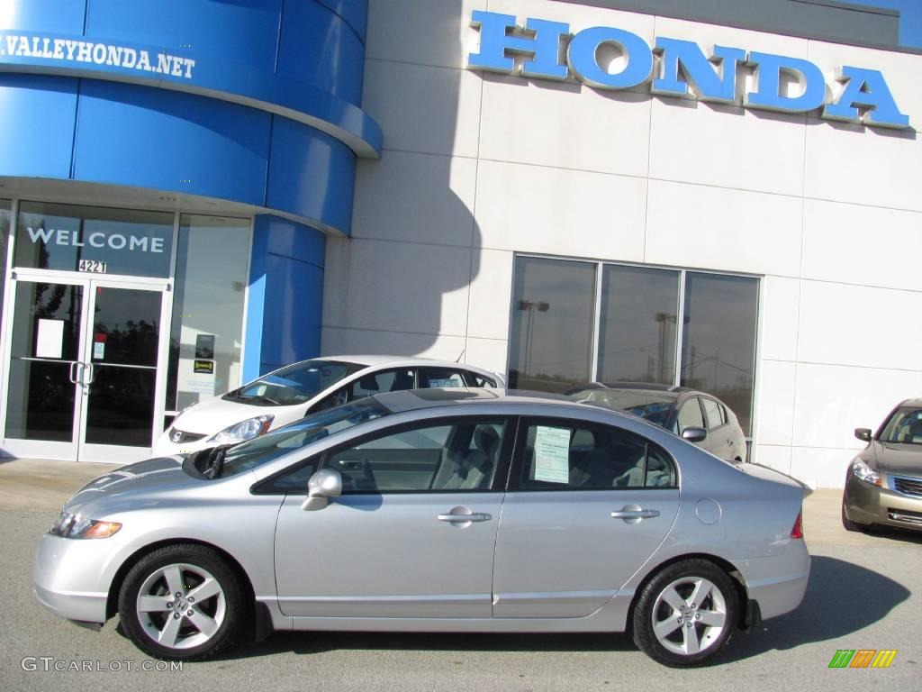 2007 Civic EX Sedan - Alabaster Silver Metallic / Gray photo #3