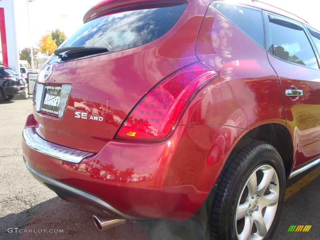 2006 Murano SE AWD - Sunset Red Pearl Metallic / Charcoal photo #20