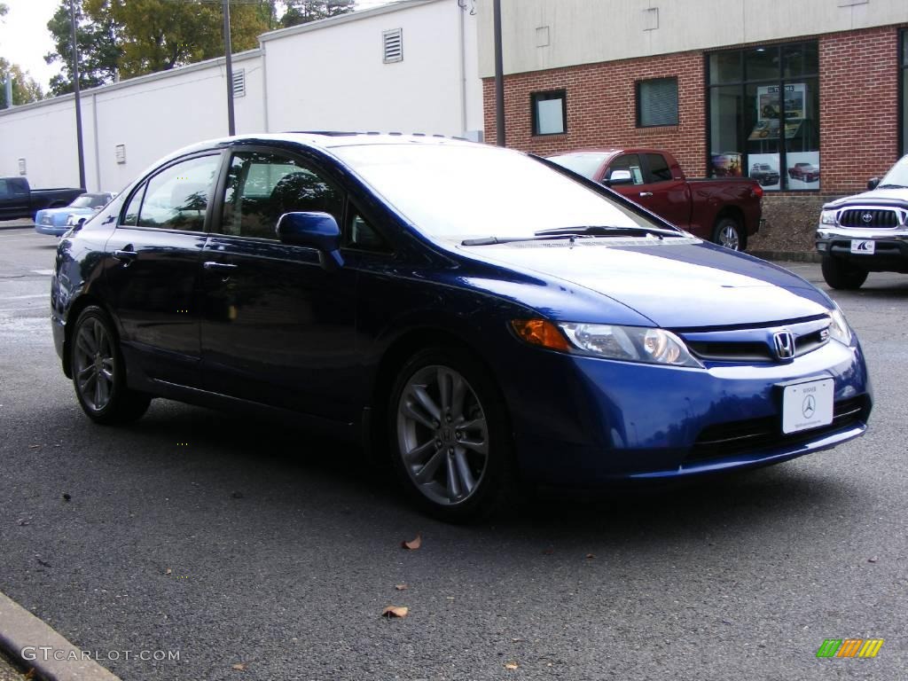 2008 Civic Si Sedan - Fiji Blue Pearl / Black photo #2