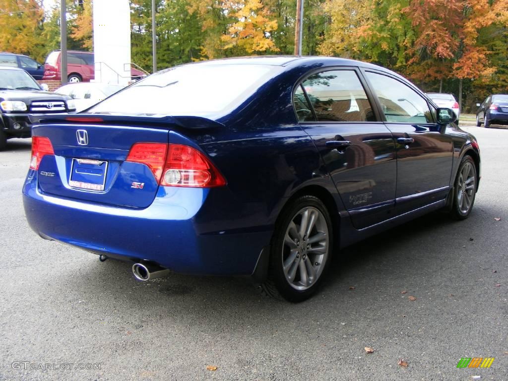 2008 Civic Si Sedan - Fiji Blue Pearl / Black photo #3