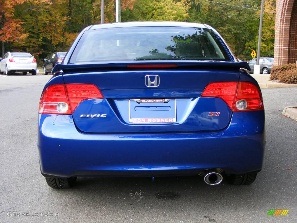 2008 Civic Si Sedan - Fiji Blue Pearl / Black photo #16