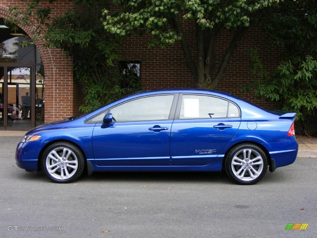 2008 Civic Si Sedan - Fiji Blue Pearl / Black photo #17