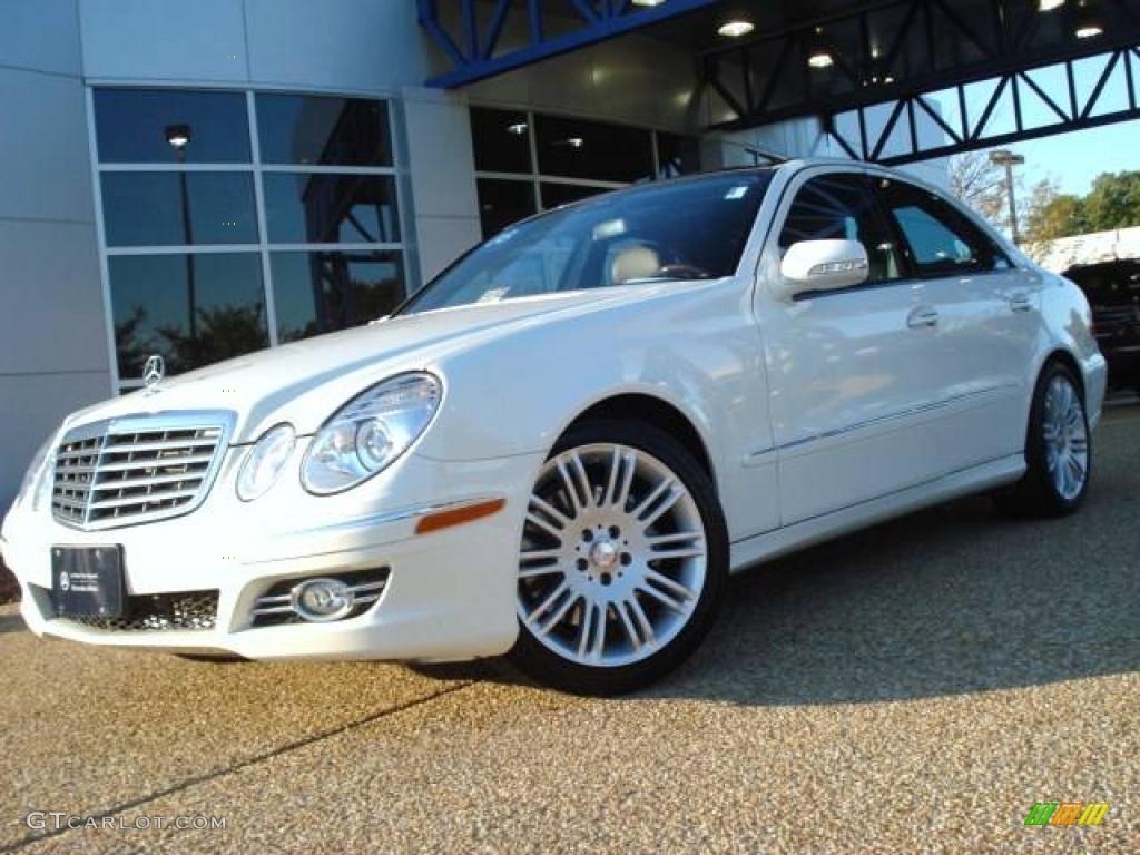 2008 E 350 Sedan - Arctic White / Cognac Brown/Black photo #1