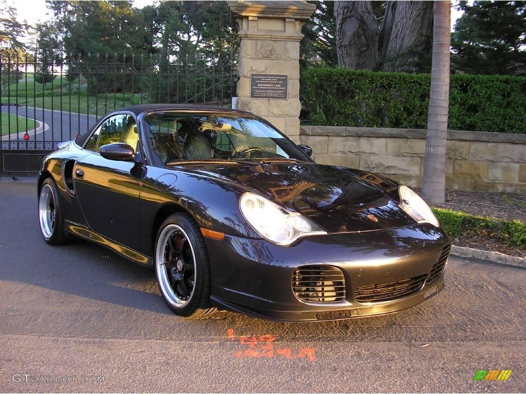 2004 911 Turbo Cabriolet - Atlas Grey Metallic / Black photo #7