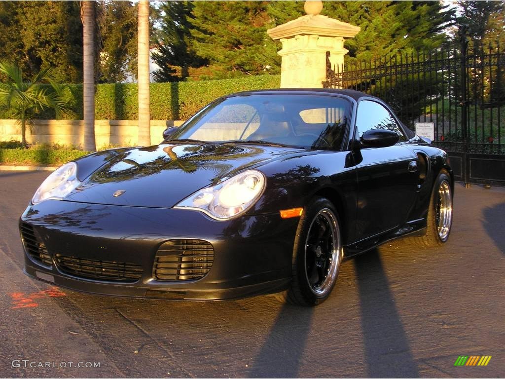 2004 911 Turbo Cabriolet - Atlas Grey Metallic / Black photo #22