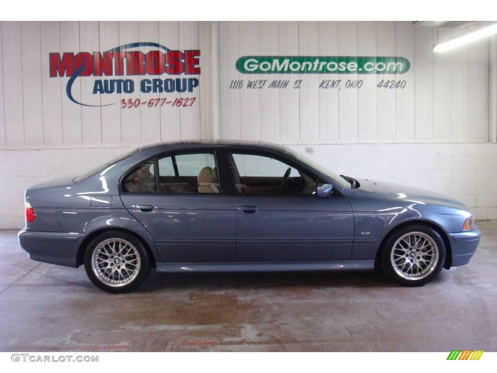 2001 5 Series 530i Sedan - Steel Blue Metallic / Sand Beige photo #1