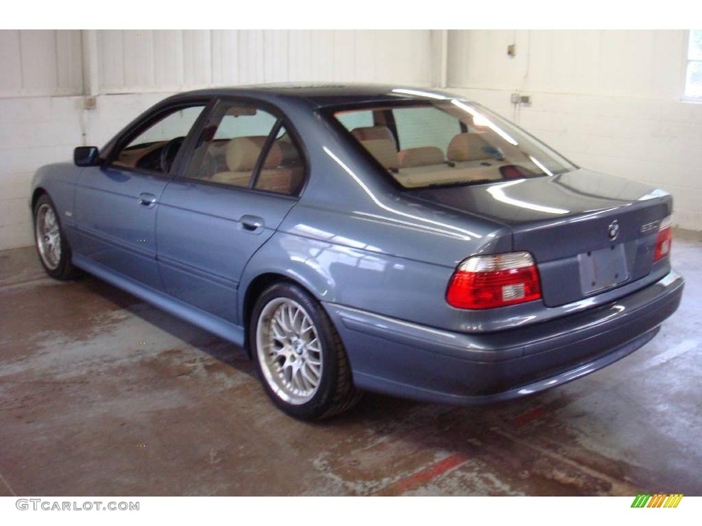 2001 5 Series 530i Sedan - Steel Blue Metallic / Sand Beige photo #8