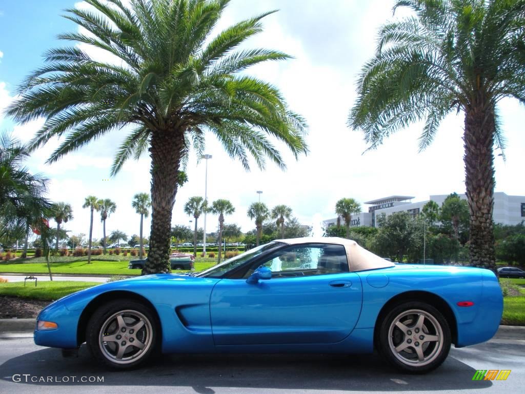 2000 Corvette Convertible - Nassau Blue Metallic / Light Oak photo #1