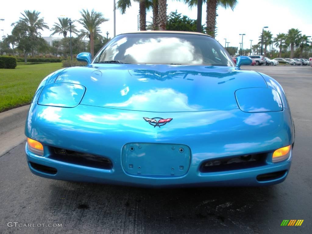 2000 Corvette Convertible - Nassau Blue Metallic / Light Oak photo #3