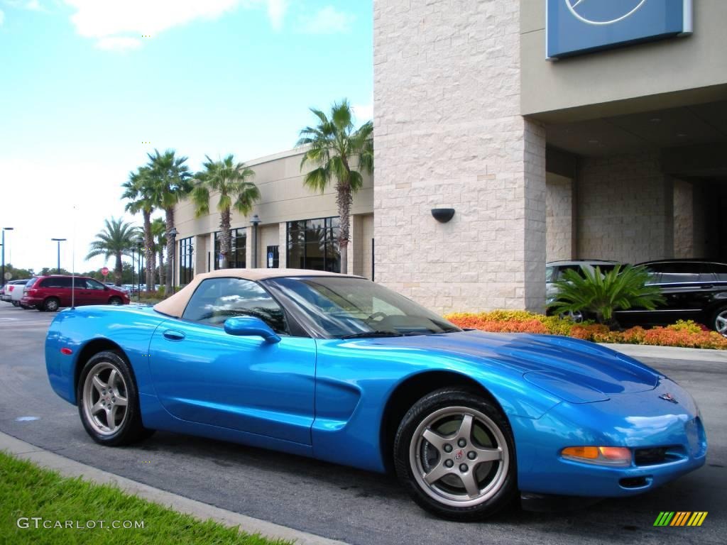 2000 Corvette Convertible - Nassau Blue Metallic / Light Oak photo #4