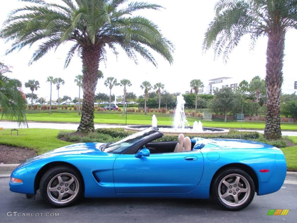 2000 Corvette Convertible - Nassau Blue Metallic / Light Oak photo #13