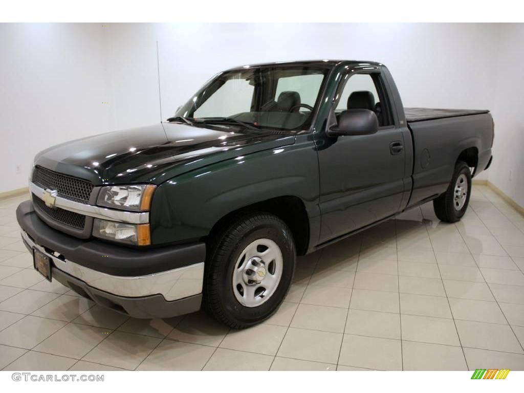 2004 Silverado 1500 Regular Cab - Dark Green Metallic / Dark Charcoal photo #3