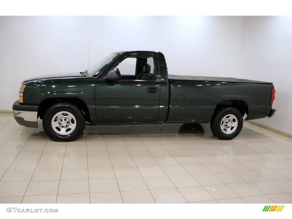 2004 Silverado 1500 Regular Cab - Dark Green Metallic / Dark Charcoal photo #4