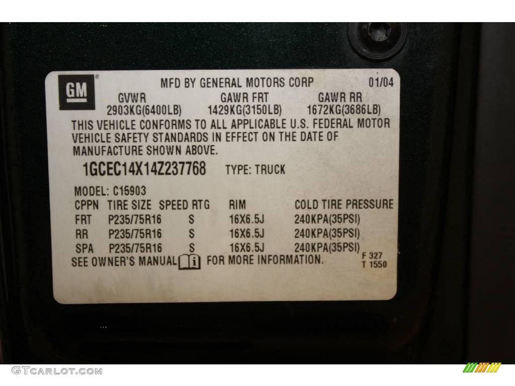 2004 Silverado 1500 Regular Cab - Dark Green Metallic / Dark Charcoal photo #16