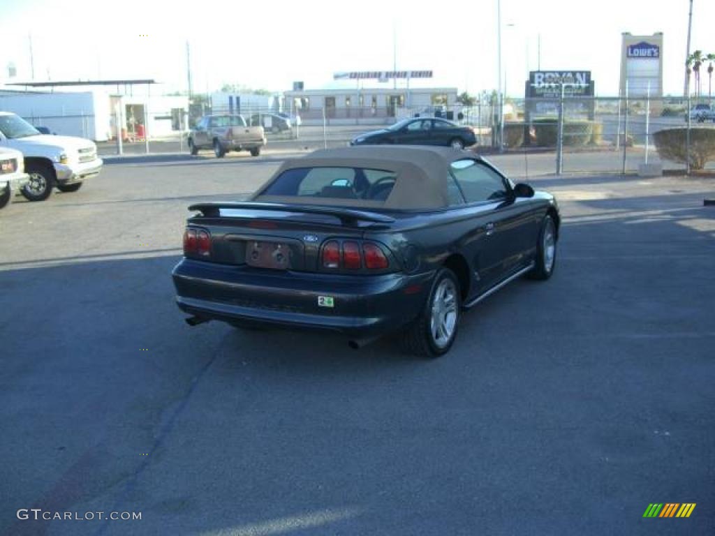1998 Mustang GT Convertible - Dark Green Satin Metallic / Saddle photo #5