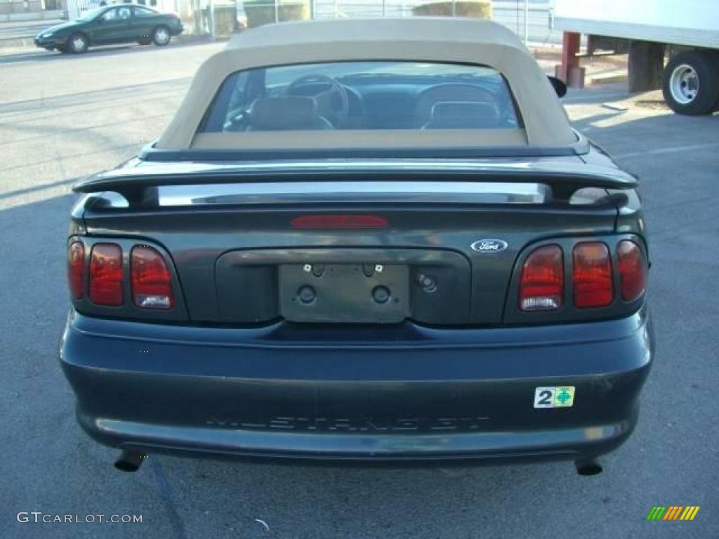1998 Mustang GT Convertible - Dark Green Satin Metallic / Saddle photo #14