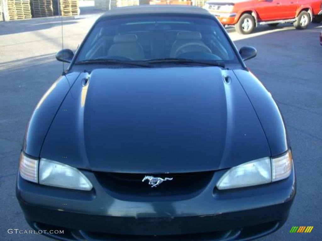 1998 Mustang GT Convertible - Dark Green Satin Metallic / Saddle photo #15
