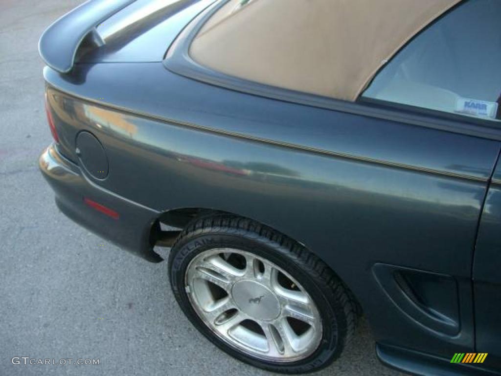 1998 Mustang GT Convertible - Dark Green Satin Metallic / Saddle photo #18