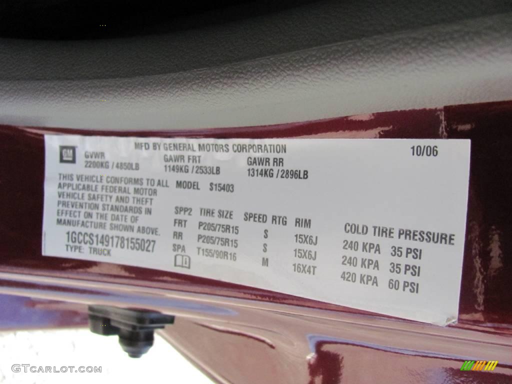 2007 Colorado LS Regular Cab - Deep Ruby Red Metallic / Medium Pewter photo #14