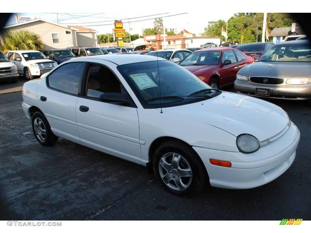 1998 Neon Highline Sedan - Bright White / Camel photo #1