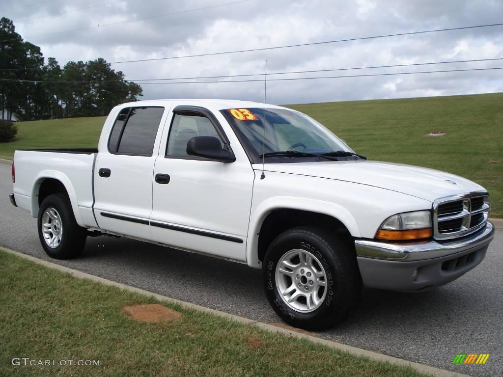 2003 Dakota SLT Quad Cab - Bright White / Dark Slate Gray photo #1