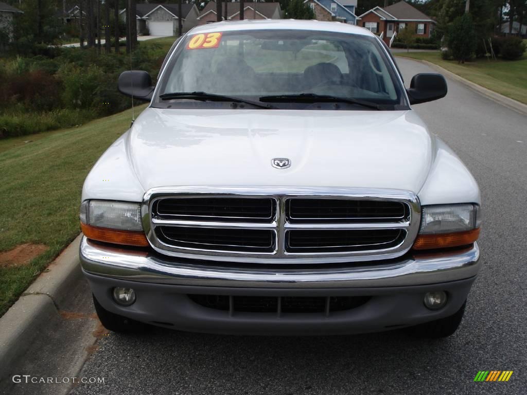 2003 Dakota SLT Quad Cab - Bright White / Dark Slate Gray photo #3