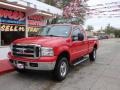 2005 Red Clearcoat Ford F250 Super Duty Lariat SuperCab 4x4  photo #2