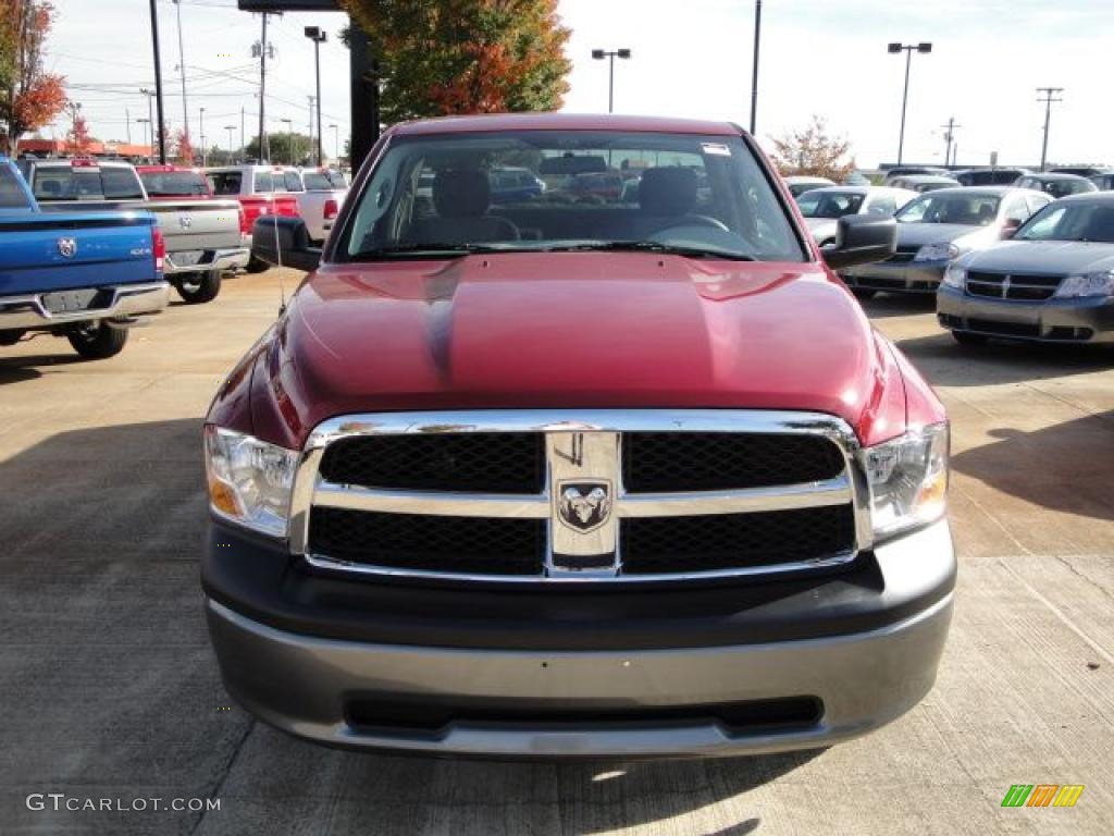 2010 Ram 1500 ST Regular Cab - Inferno Red Crystal Pearl / Dark Slate/Medium Graystone photo #8
