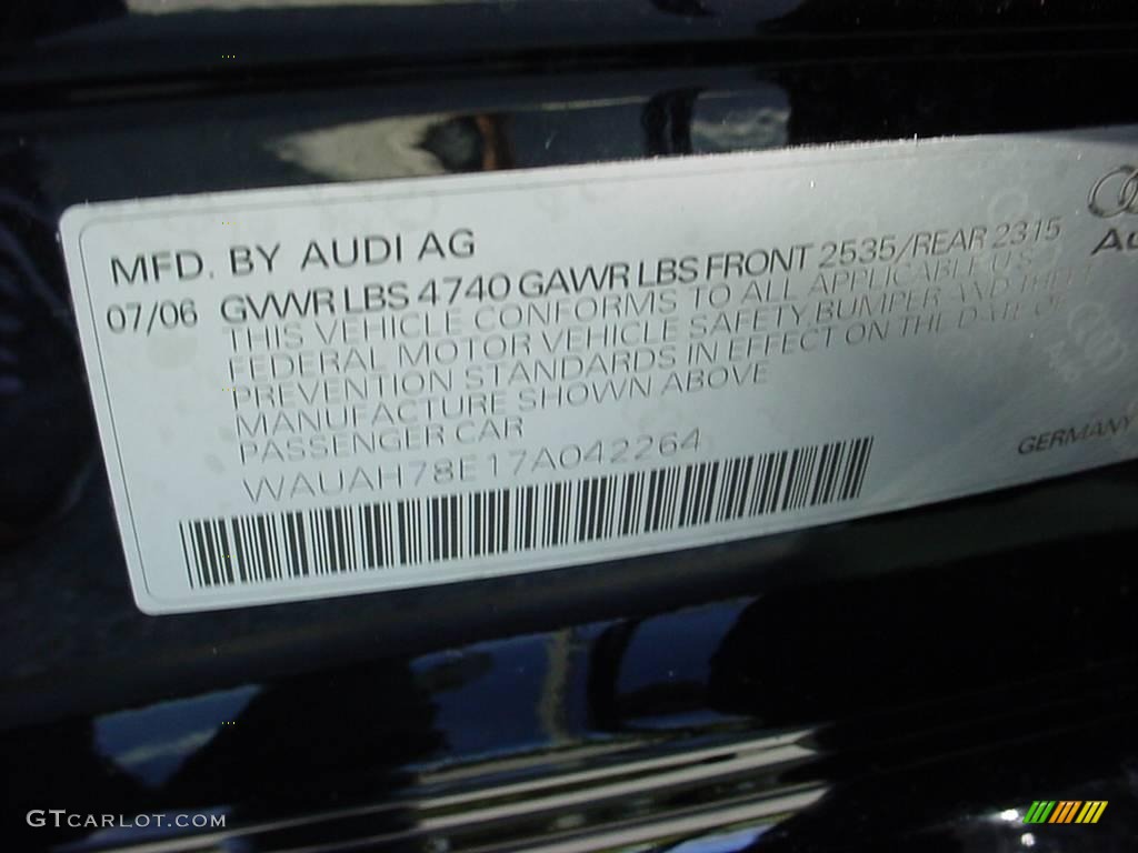 2007 A4 3.2 Sedan - Brilliant Black / Ebony photo #17