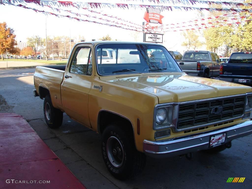 Colonial Yellow 1977 Chevrolet C/K K10 Custom Deluxe Regular Cab 4x4 Exterior Photo #20341015