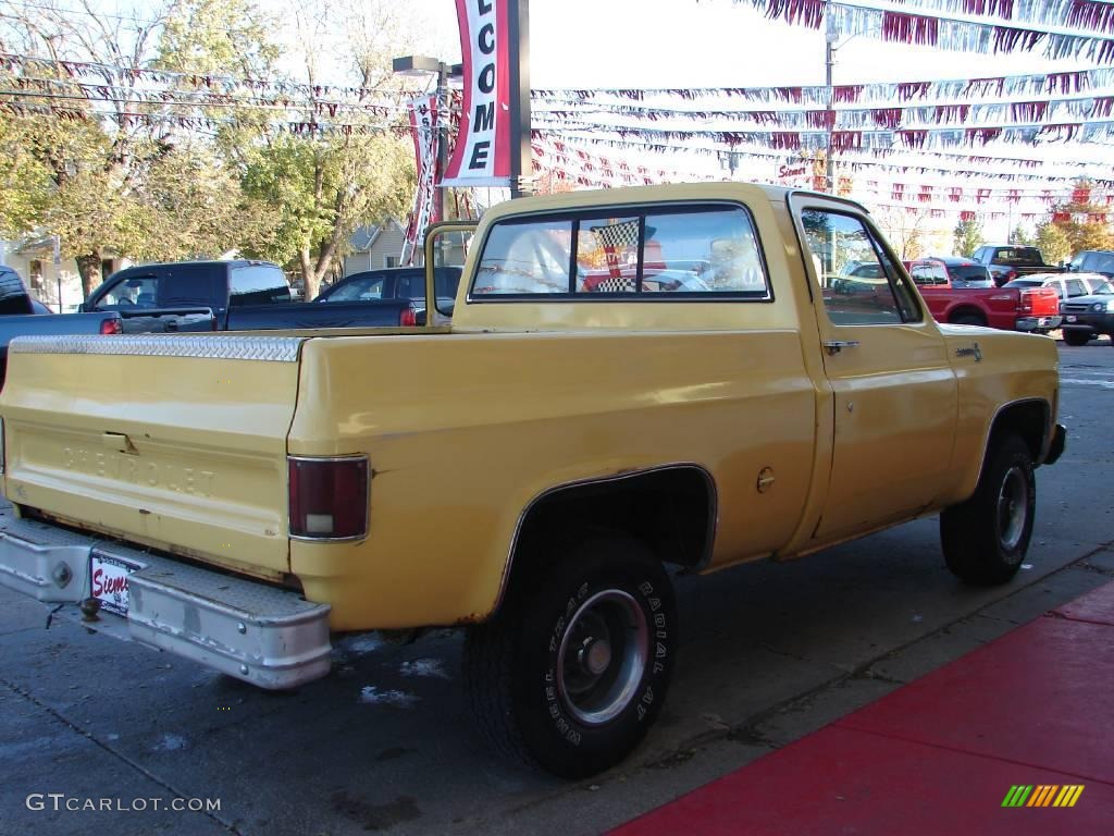Colonial Yellow 1977 Chevrolet C/K K10 Custom Deluxe Regular Cab 4x4 Exterior Photo #20341083