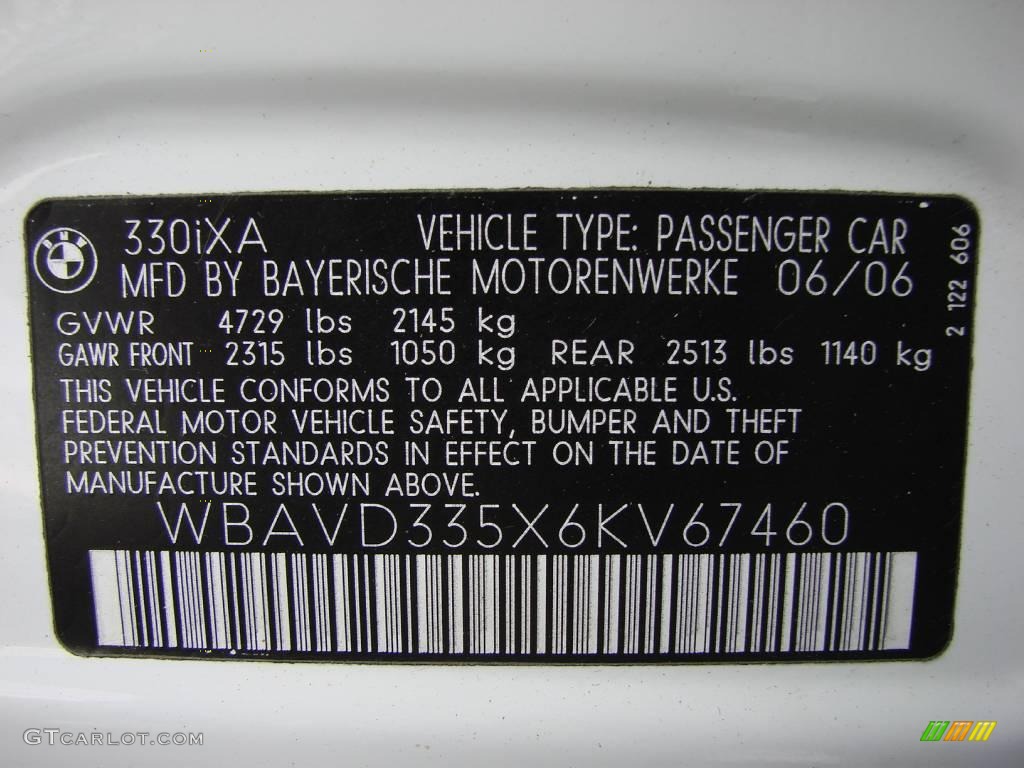 2006 3 Series 330xi Sedan - Alpine White / Terra/Black Dakota Leather photo #22